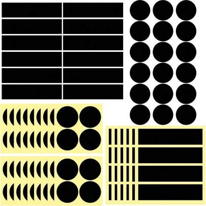 120pcs Matchstick Scratch Pads With Adhesive Backing, 60pcs Round And 60pcs Rectangular Matchstick Scratch Stickers, Suitable For Match Holders, Replacement Pads (Black), DIY Candle Scratch Pads, Rectangular Adhesive Scratch Pads