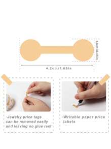 500-100pcs/Set Jewelry Price Tags Stickers, Square Label Pricing Self-Adhesive Blank Tags For Rings, Necklaces, Earrings Price Identification Rectangular Labels, Suitable For Easter, Halloween, Christmas, Thanksgiving, Mother's Day