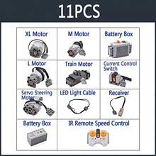 Set De Motor Técnico, Compatible Con Technic,11 Piezas - Multicolor - Ver 2