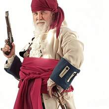 1-3件套圣诞新款缎面海盗头带、腰带、毛毡骷髅眼罩，趣味角色扮演中世纪文艺复兴海盗服装配饰，化装舞会魔术道具，情人节 - 彩色 - 查看 7