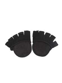 1 Pair Women's Summer Toe/Toeless Five-Finger Foot Pad, Thin Low Vamp Invisible Half-Cut Socks, Non-Slip Anti-Friction Forefoot Pad Suitable For Yoga, Dance, Pilates And Other Activities - Black - View 3