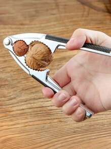 1pc Zinc Alloy Nutcracker, Non-Slip & Effortless, Perfect For Kitchen Prep, Picnics, Office Snacks, Family Gatherings, Holiday Nuts, Baking, Road Trips, BBQ Outings, Gift Set Matching, Easy Shell Cracking In 10s"