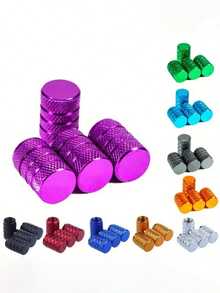 2/4/8pcs Anodized Aluminum Tire Valve Stem Assembly, Corrosion Resistant, Universal Stem Covers For Cars, Trucks, Motorcycles, SUVs And Bicycles - Multicolor - View 2