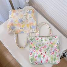 Women Shoulder Bags - 藍綠色花叢 - 查看 3