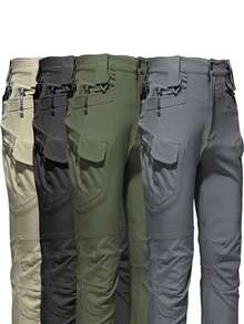 Men's Spring Autumn City Cargo Elastic Pants Trekking Hiking Camping Climbing Running Sports Cycling Work Outdoor Trousers - Xám - Xem 1