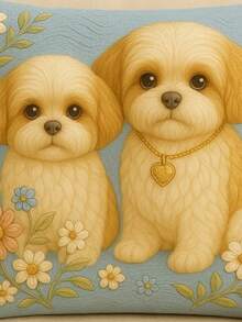 Decorative Oxford Cushion Cover Embroidered Rustic Boho Living Room Bedroom 45x45 Animals Living Room Bedroom Style - 西施犬 - 查看 2