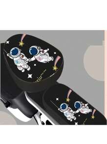 Juego de fundas con diseno para asientos de bicicleta electrica set fundas proteccion asientos diseno personalizado materiales resistentes impermeables acolchados instalacion facil ajuste universal ideal proteger y personalizar tu bici electrica garantia y envio rapido - Negro - Ver 1