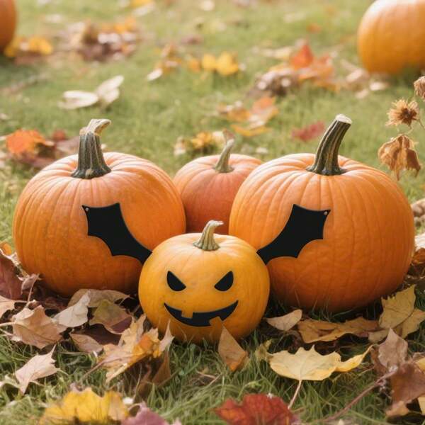 Halloween Decoration Iron Bat Insert, Can Be Inserted Into Pumpkins For Halloween Party Decoration, Suitable For Halloween, Easter, Thanksgiving Decoration