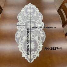 HXARTMIS 1 Piece, White Lace Table Runner, Exquisite Machine-Made Floral Design Polyester Tablecloth, Suitable For All Seasons. Table Runner, Modern Table Runner, Table Runner, Table Centerpiece, Modern Table Centerpiece, Breakfast Placemats - White - View 9