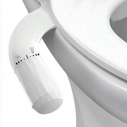 Bidet Attachment For Toilet - Ultra-Slim Self Cleaning, Bidet Attachment-Dual Nozzle System For Rear &K Feminine Hygiene-Non-Flectnc Water Pressure Sprayer-Easy Lnstall, Adapts To Asia & Europe Toilets, White , Black