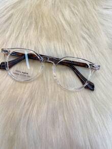 48mm Plain Black Frame Glasses, Small Frame, Retro, Round Face, Women Can Wear Myopia Glasses - 無色 - 查看 2