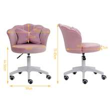 Dyhome Pink Valentine's Day Vanity Chair Butterfly Vanity Makeup Chair, Velvet Petal Desk Chair Upholstered Modern Tufted Home Office Chair With Back, Computer Chair 360°Swivel Task Chair, Height Adjustable Computer Task Chair For Bedroom Living Room, Valentine's Day Gift - 粉色 - 查看 2