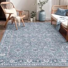 Runner Rug Hallways, 2'6x10' Washable Non Slip Kitchen Runner Rug, Long Boho Vintage Rust Hallway Stair Ultra Soft Print Floor Carpet Bedroom Bathroom Laundry Room, Home Decor - 藍灰色/多色 - 查看 8