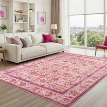 Zentavio Washable Area Rugs 2x3 Door Mat Entryway Vintage Floral Non-Slip Low Pile Entrance Thin Rug Carpet For Kitchen Bathroom Living Room Blue