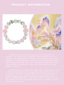1pc High Quality S925 Silver Natural Amethyst Bracelet, Pink Quartz & Green Phantom Quartz Emotional Regulation & Luck Attracting Premium Bracelet. Suitable For Self, Bestie, Girlfriend, Friend, Mom, Unisex. Jewelry Color Random. - Bracelet - View 5