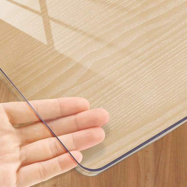 Stop Worrying About Hot Pots! Heat-Resistant Clear 0.25mm Thick PVC Table Protector - Save Your Wood Table From Burns & Scratches