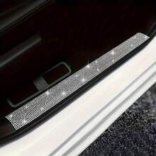 Rhinestone Car Accessories Shiny Crystal Door Sill Protector Decal Sticker, Self-Adhesive Diamond Crystal Decorative & Protective Strip, Gift For Women - one-size - View 1