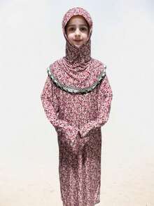 Stretchy And Comfortable Plum Blossom & Ditsy Floral Pattern Headwrap For Girls, Teens And Girl, Wide Hem Design Suitable For Daily Wear And Home Use - Pink - View 21