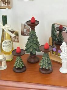 圣诞树造型烛台，香氛装饰托盘套装，圣诞主题节日风格，营造温馨氛围，是节日装饰和礼品的最佳选择，家居装饰，圣诞装饰，房间装饰，圣诞礼物 - 彩色 - 查看 9