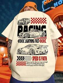 Shirt T-Shirt Car Speed Racing Blouse Women's Men's Unisex - 米色 - 查看 1