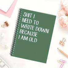 1 cuốn sổ xoắn ốc vui nhộn - Bìa in dòng chữ "Những điều tôi cần viết ra vì tôi đã già", Kích thước 8,26x5,7 inch - Thích hợp để ghi nhật ký, lập kế hoạch và làm quà tặng cho gia đình, y tá, cha mẹ, đồng nghiệp và bạn bè, thích hợp sử dụng ở trường học - Nhiều màu - Xem 5
