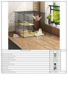 2-Tier Cat Cage With Litter Box, Indoor Cat House, Small Pet Supplies - Multicolor - View 18