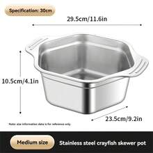 1pc一体式串烧盆小龙虾专用盆麻辣烫小龙虾盘六角海鲜盆烧烤店餐具 - 彩色 - 查看 3