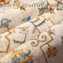 Runner Rug Hallways, 2'6x10' Washable Non Slip Kitchen Runner Rug, Long Boho Vintage Rust Hallway Stair Ultra Soft Print Floor Carpet Bedroom Bathroom Laundry Room, Home Decor - 復古黃/多色 - 查看 4