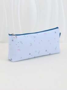 1 件，高端铅笔盒，涤纶材质，尼龙拉链，大容量，便携式铅笔袋，学校用品，情人节，万圣节，感恩节，返校季，生日特别礼物，可爱的铅笔袋