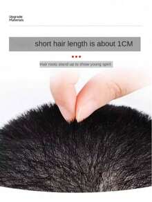 Herren Echthaar Kurzer Buzz Cut PU Dünne Haut Toupet Gerade Transparente Biologische Kopfhaut Haarteil Toupet Stück Perücke Unsichtbares Haarteil für schütteres Haar oder Glatze Natürliches Aussehen Haarteil Natürlich Schwarzes Toupet für Herren - SNatural - Übersicht 8