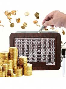 1 Salvadanaio in legno, Barattolo di risparmio in legno, Barattolo di risparmio in legno con contatore monete, Salvadanaio in legno adatto per ragazzi e ragazze, decorazione domestica creativa, divertente assemblaggio fai-da-te, coltivare l'abitudine al risparmio, regalo per gli amici (colore casuale), per forniture scolastiche, ritorno a scuola