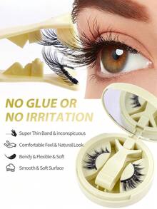 MAANGE 2/1 Pair Magnetic Eyelashes Set, Includes Magnetic Clips, 1 Eyelash Applicator, Pointed Cartoon Style Lashes, Comfortable All-Day Wear, Natural Look, Reusable, Optional Eyebrow Trimmer + Eyelash Curler - 尖尾漫畫款 - 查看 9