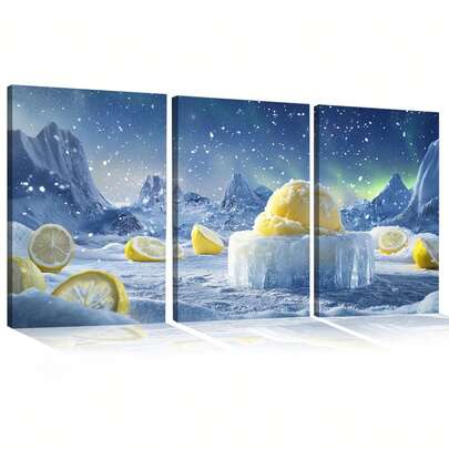 Quadro Decorativo Inverno de Limão MDF Mosaico Sala Quarto Escritório Impressão Em Hd