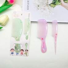 Small Cute Hair Comb2 Piece Mini Hair Comb Set For Lady      Fine Tooth Rat Tail Comb Portable AntiStatic Plastic Hairdressing Comb Hair Combs Gift For Wet And Dry -It Is Important For Beauties - Pink - View 6