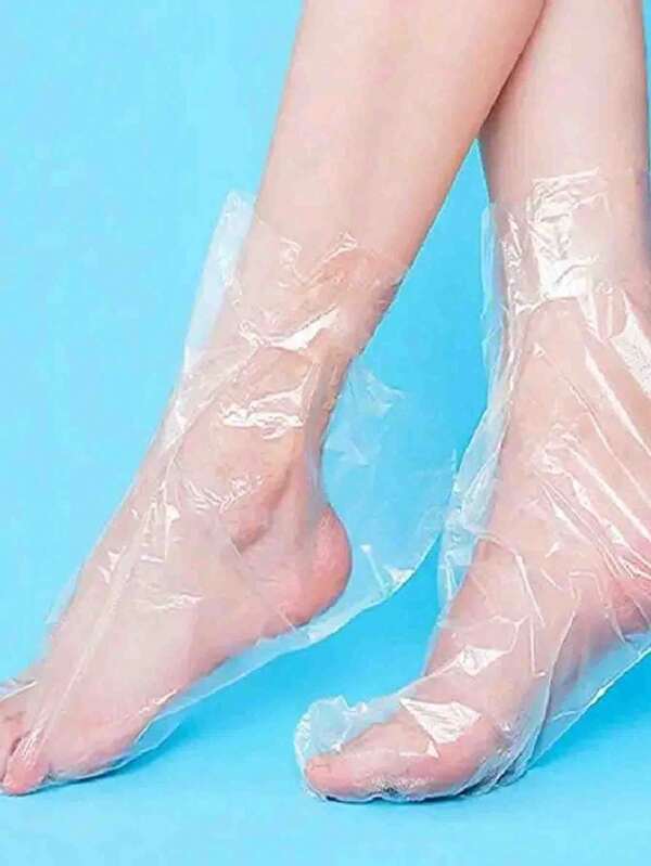 100 pièces Sacs jetables transparents pour bain de pieds, pour pédicure, élimination de la peau sèche, couvre-pieds en plastique jetables transparents, chaussettes hydratantes en PE inodores pour les soins des pieds, sacs jetables transparents pour les pieds, outils de soins des pieds, masques hydratants pour les pieds, sans arôme, beauté et soins personnels, soins des mains et des ongles, soins des pieds, manchons hydratants pour les pieds