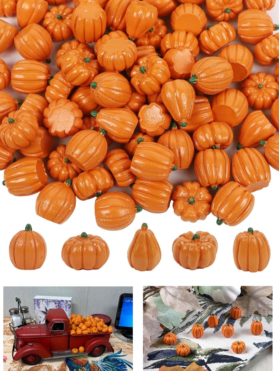 10/20/35 件迷你南瓜秋季装饰感恩节小南瓜秋季花瓶碗填充物，秋季餐桌装饰适用于 DIY 工艺品家居室内万圣节收获秋季装饰 - 彩色 - 查看 1