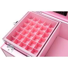 Rolling Foldable Makeup Table, 5 Drawers With Large Space, Multi-Function, Retractable Nail Table, Foldable Cosmetic Box For Technician Workstation, Mobile Makeup Artist Trolley, Pink - 粉色 - 查看 10