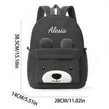 1pc Customized Embroidered Corduroy Cute Cartoon Animal Kids Backpack, Can Embroider Your Own Name, Suitable For Boys, Girls, Kindergarten, Elementary School Students, Outdoor Travel, A Personalized Holiday Gift For Kids, Comfortable And Convenient, Also An Ideal Birthday Gift. - Multicolor - View 19