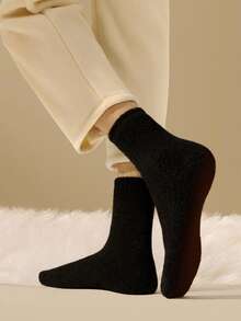 男士加厚保暖袜（1/4双），内衬保暖层，及踝/中筒长度，舒适柔软，适合休闲、商务、室内穿着，冬季保暖温度低至-5℃，温暖舒适。 - 彩色 - 查看 6