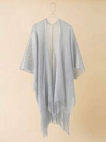 1pc Solid Color Lace Hollow Out Tassel Shawl Scarf Wrap For Women, Versatile For Dress - Multicolor - View 22