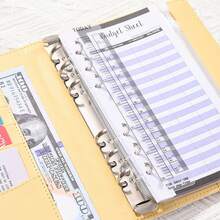 A6 PU Leather Binder 6-Ring Notebook, Stylish Design, Personal Notebook Binder Cover, Can Be Used For Cash Budget Storage Shell, Album Shell,For School Supplies,Back To School