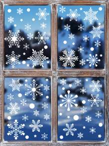 Weihnachts-Schneemann Fensteraufkleber, Weihnachts-Schneeflocken Aufkleber, Weihnachtsparty & Winter Heim-Dekoration