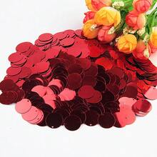 Lantejoulas redondas de 1,5 cm (15 mm) com furo lateral – Paillettes de cores misturadas AB para joias DIY, costura, decoração de vestidos (20 g, 210 unidades)