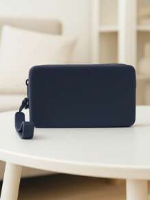 1 bucată geantă de depozitare digitală din silicon de culoare solidă, geantă cosmetică de călătorie de mare capacitate, plic pentru ruj, portofel pentru monede, geantă în geantă, telefon mobil, cablu de date, căști, geantă de depozitare pentru baterie externă, geantă multifuncțională pentru depozitarea obiectelor mici, stocare digitală, ușoară și portabilă/simplu și frumos/depozitare convenabilă/ușor de curățat. Carcasă pentru încărcător, organizator de cablu, baterie externă, încărcător de telefon.