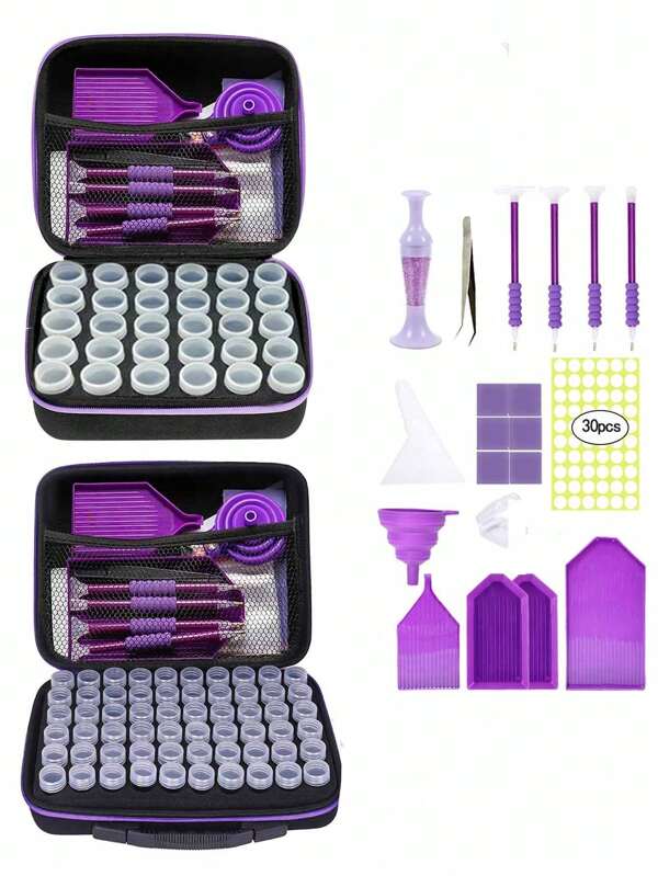 30/60/240 Slot Diamond Painting Accessories Set, Quick Assist Tools And Pen Tray, Suitable For Diamond Art Enthusiasts