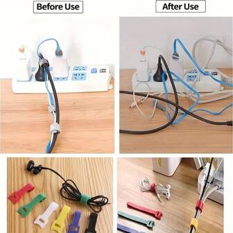 60 PCS 6 Inches Reusable Cable Ties, Adjustable Cord Straps, Cable Organizer, Cord Wrap And Hook Loop Cords Management - Black