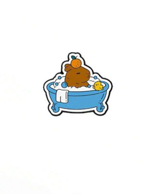 1pc Cute Capybara Metal Brooch, Versatile Clothing & Bag Accessory Office Accessories Shirts Jacket Jewelry Christmas Halloween