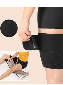 2 件男/女健身运动跑步桑拿大腿吸汗带、腿部训练器、大腿修剪器、可调节塑形腿套、运动健身护腿健身房配件 - 銀色 - 查看 4