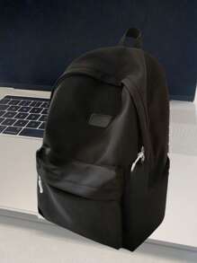 Solid Color High-Capacity High School Students Must Have Ins Style Computer Backpack Back To School Backpack Wide Shoulder Strap Design 15-Inch Computer Layered Storage Bag Neutral Wind Campus Backpack Travel Backpack. Travel Essentials For Holiday Vacation Duffle Bag Luggage Suitcase Travel Bag For Women