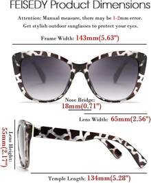 Gafas de sol polarizadas, estilo clásico lentes de sol ojo de gato para mujer - Leopardo gris claro - Ver 3